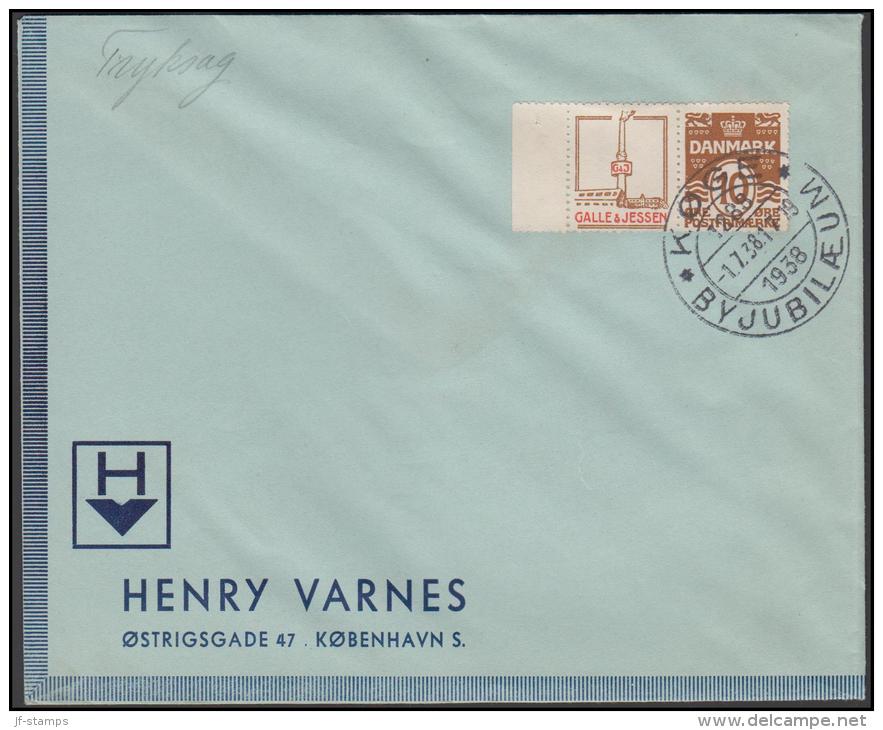 1931-1933. Wavy-line. GALLE & JESSEN + 10 øre Yellowbrown On Cover  From KØGE BYJUBILÆU... (Michel: R 44) - JF171209 - Variétés Et Curiosités