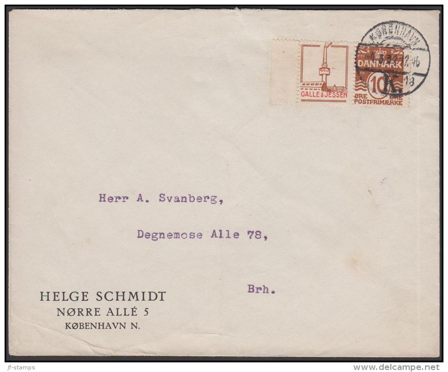 1931-1933. Wavy-line. GALLE & JESSEN + 10 øre Yellowbrown On Cover  From KØBENHAVN 4.3.32. (Michel: R 44) - JF171200 - Variétés Et Curiosités