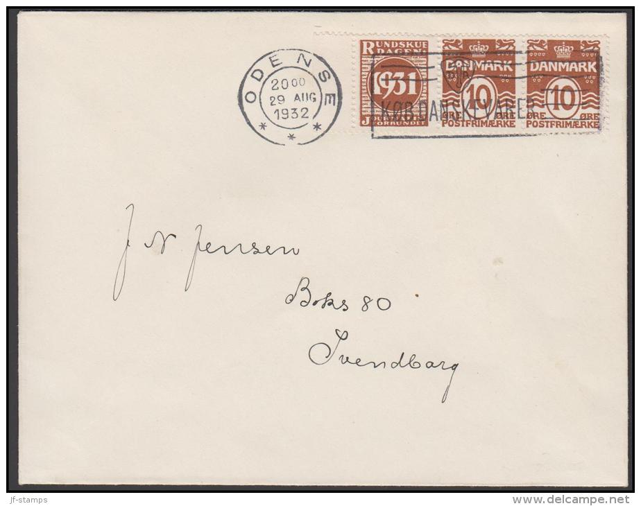 1931-1933. Wavy-line. RUNDSKUEDAGEN 1931 + 10 øre Yellowbrown On Cover From ODENSE 29 A... (Michel: R 48) - JF171253 - Variétés Et Curiosités