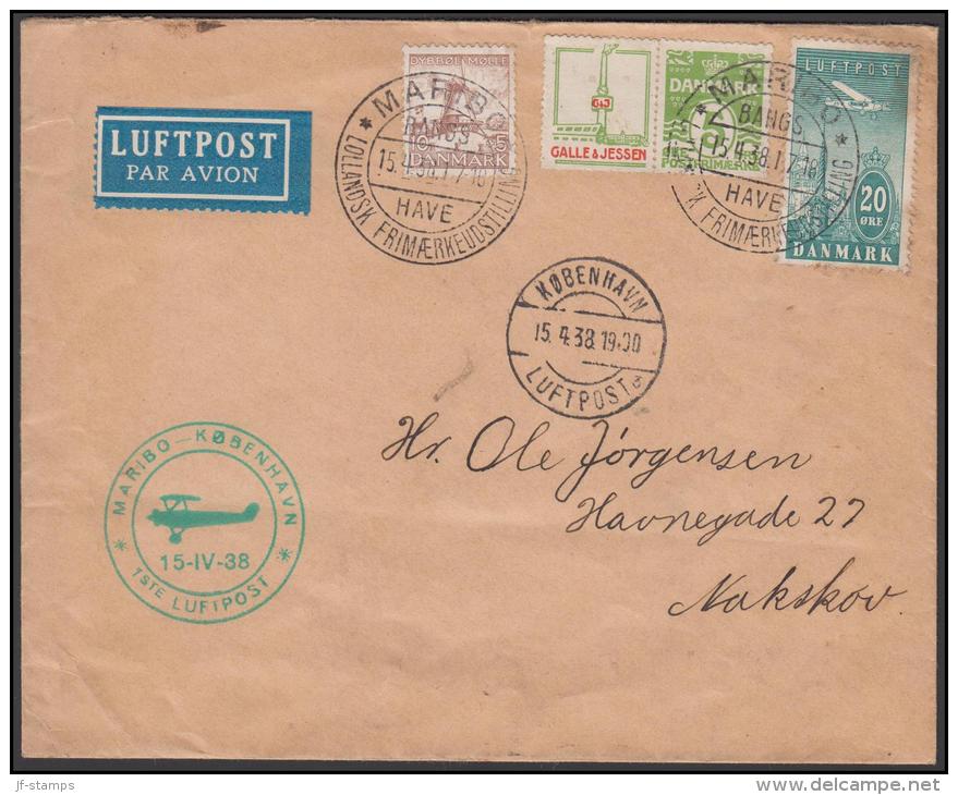 1931-1933. Wavy-line. GALLE & JESSEN + 5 øre Yellowgreen On Cover From MARIBO KØBENHAVN... (Michel: R 43) - JF171232 - Plaatfouten En Curiosa