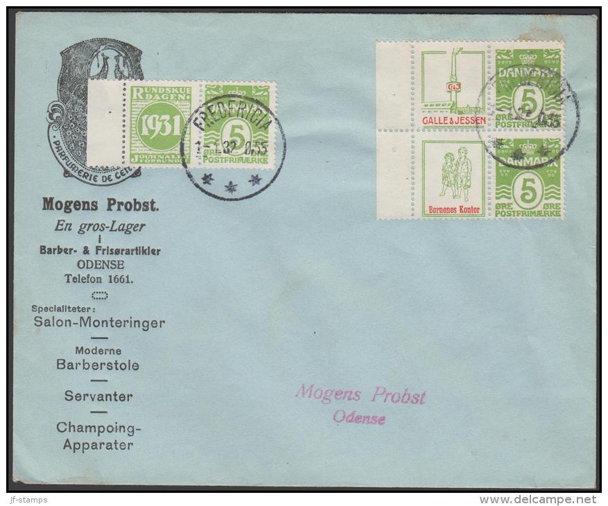 1931-1933. Wavy-line. RUNDSKUEDAGEN 1931 + 5 øre Yellowgreen And 4-block GALLE & JESSEN... (Michel: R 47) - JF171249 - Variétés Et Curiosités