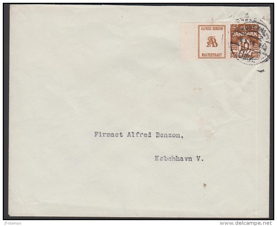 1931-1933. Wavy-line. ALFRED BENZON MALTEXTRAKT (AB) + 10 øre Yellowbrown On Cover From... (Michel: R 64) - JF171286 - Variedades Y Curiosidades