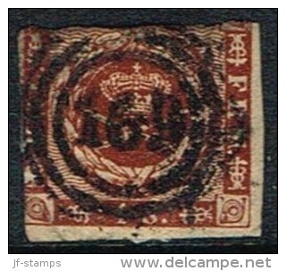 169 Holst. Eisenbahn.  On 1858. Wavy-lined Spandrels. 4 Skilling Brown, Wmk. I Small Crown (Michel: 7a) - JF156085 - Neufs