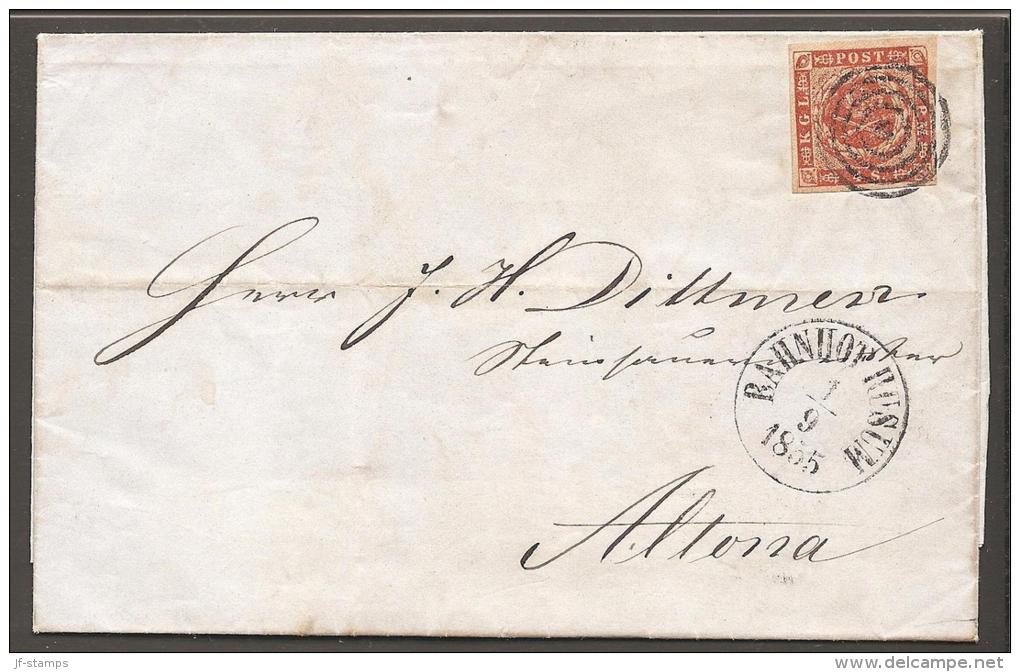 1854. Dotted Spandrels. 4 Skilling Brown. Exceptional Wide Margins Mute Cancel. BAHNHOF... (Michel: 4) - JF120184 - Cartas & Documentos