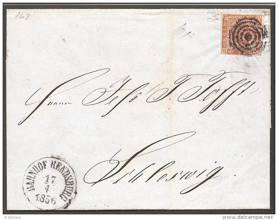 1854. Dotted Spandrels. 4 Skilling Brown. Variety 3. Tr. Pl. 1 Nr. 1. Mute Cancel. BAHN... (Michel: 4) - JF120182 - Briefe U. Dokumente