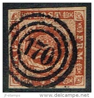 170 Holst. Eisenbahn. On 1854. Dotted Spandrels. 4 Skilling Brown. (Michel: 4) - JF156082 - Ungebraucht