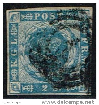 1855. Dotted Spandrels. 2 Skilling Blue. (Michel: 3) - JF158452 - Unused Stamps