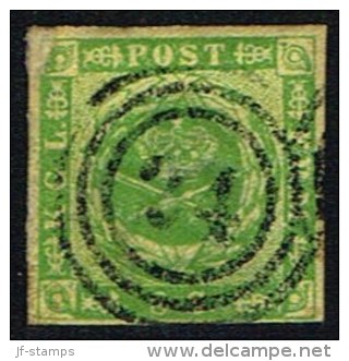 1857. Dotted Spandrels. 8 Skilling Green. 24 HELSINGØR.  (Michel: 5) - JF158450 - Unused Stamps