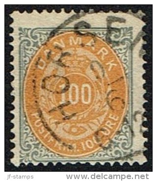 1875-1903. Bi-coloured. 100 Øre Grey/yellow HORSENS 9 6 (Michel: 31) - JF157945 - Nuovi