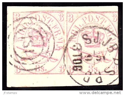 1865. Large Oval Type. 3 Skilling Lilac-rose. Perf. 13x12½ 2 EX Without Perforation Can... (Michel: 12A) - JF157579 - Autres & Non Classés