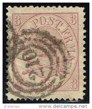 1865. Large Oval Type. 3 Skilling Lilac-rose. Perf. 13x12½ 210 KØBENHAVN V. (Michel: 12A) - JF158523 - Nuevos