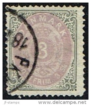 1871. Bi-coloured Skilling. 3 Skilling Lilac/grey. Perf. 14x13½. Normal Frame (Michel: 17IAa) - JF161337 - Ungebraucht