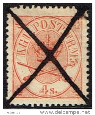 1865. Large Oval Type. 4 Skilling Bright Red. Perf. 13x12½ X (Michel: 13Aa) - JF164097 - Unused Stamps