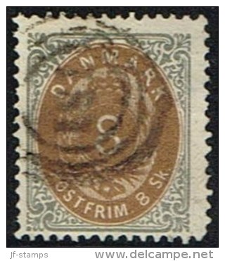 1871. Bi-coloured Skilling. 8 Skilling Brown/grey. Perf. 14x13½. Normal Frame Cancelled... (Michel: 19IA) - JF161339 - Unused Stamps