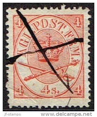 1865. Large Oval Type. 4 Skilling Bright Red. Perf. 13x12½ X (Michel: 13Aa) - JF164095 - Unused Stamps