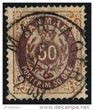 1875. Bi-coloured. 50 Øre Lilac-brown/brown-yellow. Perf. 14x13½. Inverted Frame. MARIA... (Michel: 30IIYAc) - JF163978 - Ungebraucht
