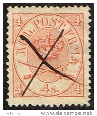 1865. Large Oval Type. 4 Skilling Bright Red. Perf. 13x12½ X (Michel: 13Aa) - JF164096 - Unused Stamps