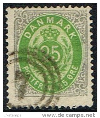 1875-1903. Bi-coloured. 25 Øre Grey/green First Print.  (Michel: 29) - JF165955 - Nuovi