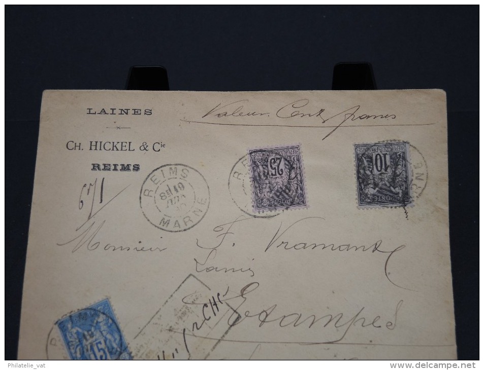 FRANCE - Lettre Recommandée Tricolore Chargée Au Type Sage - A Voir Nature  - Lot 2670 - 1877-1920: Période Semi Moderne