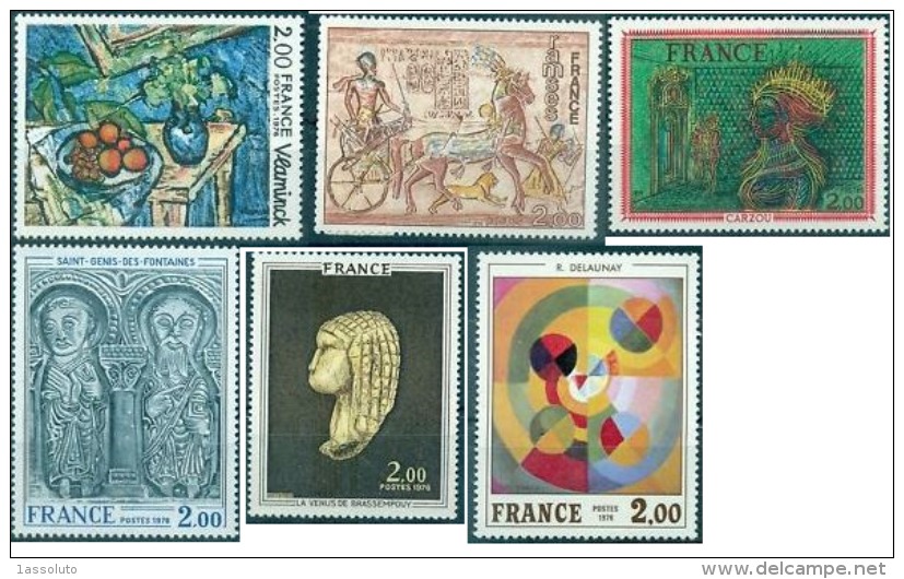 ARTE FRANCIA ANNO 1976 MNH** COMPLETO - 1970-1979