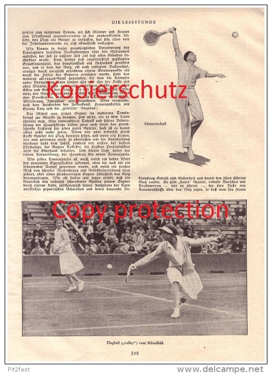 Original Zeitungsbericht - 1930 - TENNIS - Ein Kampfspiel Von Edmund Smith !!! - Other & Unclassified