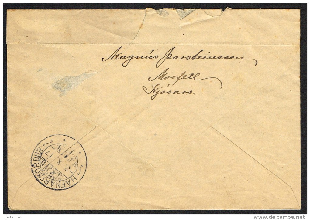 1915. Two Kings. 5 Aur Green. Perf. 14x14½, Wm. Cross 4-STRIPE + Single Stamp On Rec-co... (Michel: 79) - JF104556 - Brieven En Documenten