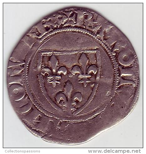 CHARLES VI - Blanc Guénar 1385 - 1380-1422 Charles VI Le Fol