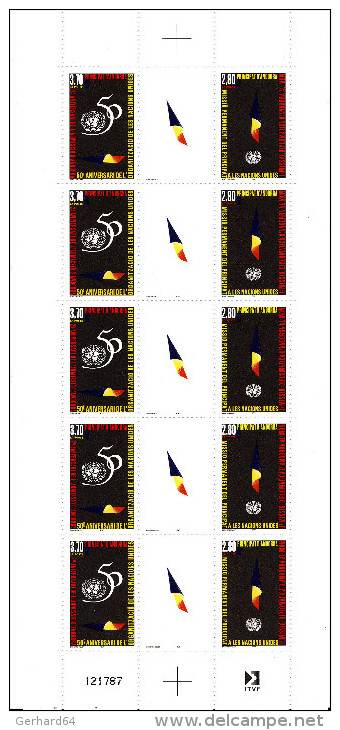 Andorre 1995 - N° 465A ( 464 Et 465 ) Feuille Entière De 5 Paires - Neuf** 1er Choix - Ungebraucht