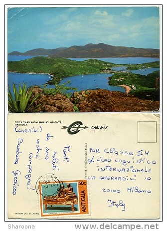 Antigua - Dock Yard From Shirley Heights - Used 1980 - Nice Stamp - Antigua E Barbuda