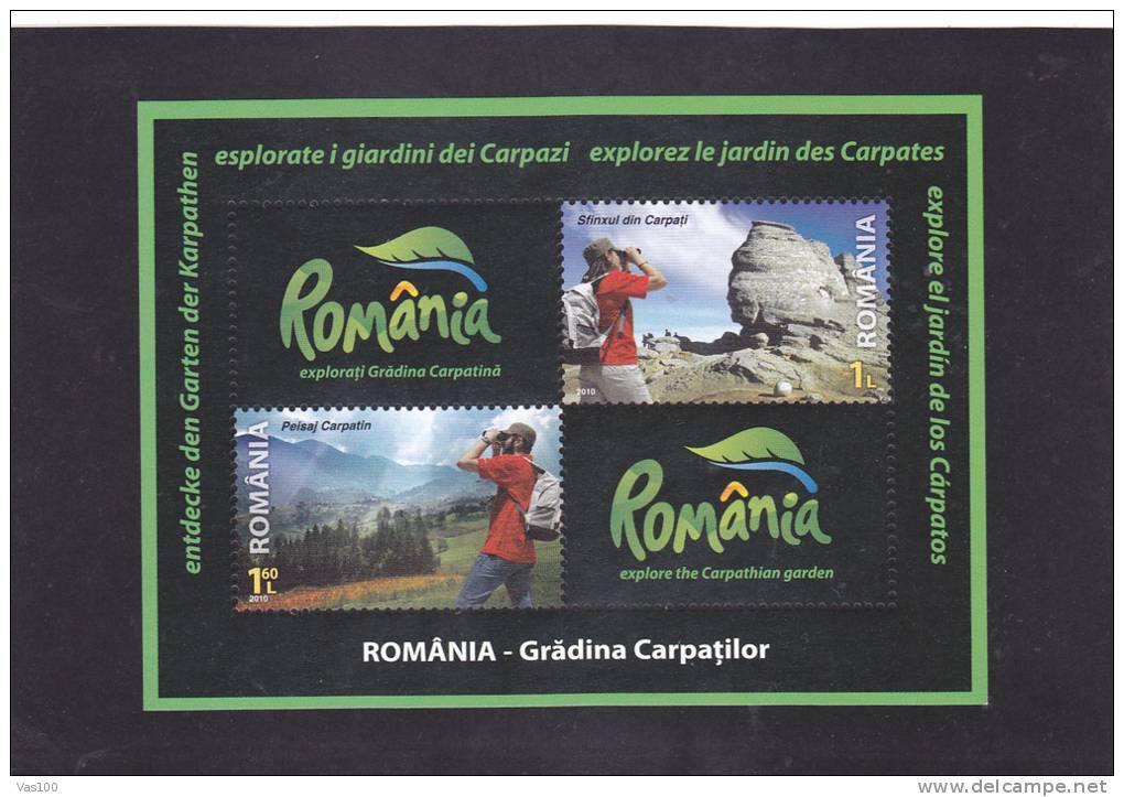 EXPLOREZ LE JARDIN DES CARPATES 2010 BLOCK, MNH,**,MOUNTAIN - ROMANIA.EXTRA PRICE FACE VALUE! - Unused Stamps