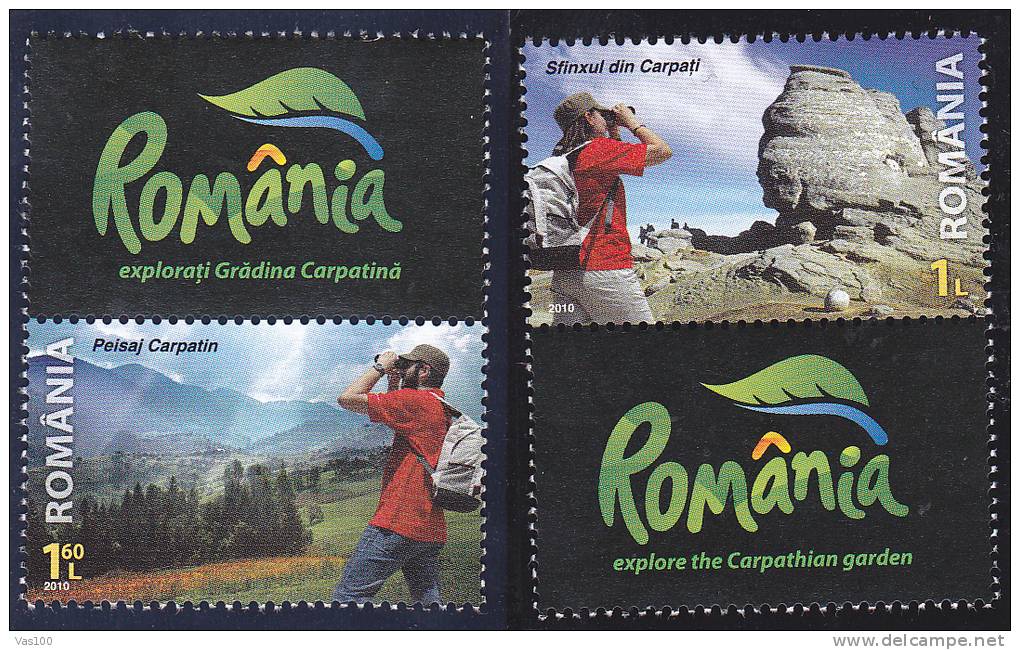 EXPLOREZ LE JARDIN DES CARPATES 2010 MINT FULL SET + LABELS, MNH,**,MOUNTAIN - ROMANIA.EXTRA PRICE FACE VALUE! - Ungebraucht