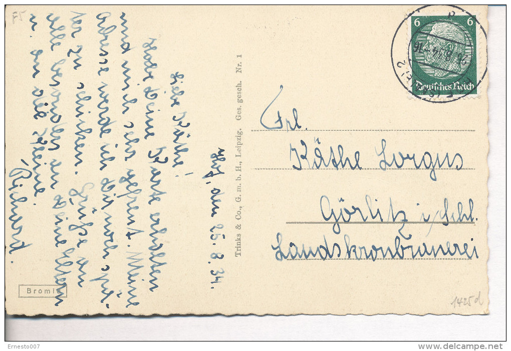 Postkarte CP Hof An Der Saale, Labyrinth, 1934 Gebraucht - Siehe Scan - *) - Hof
