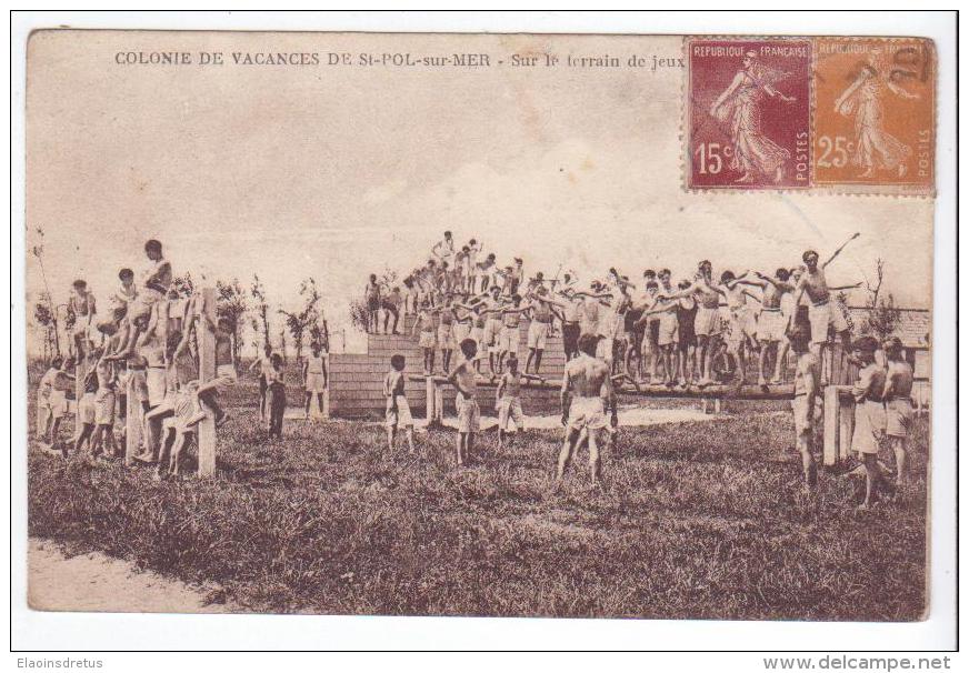 Saint-Pol-sur-Mer (59) - Colonie De Vacances - Sur Le Terrain De Jeux. Bon état, A Circulé. - Saint Pol Sur Mer