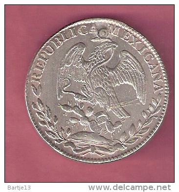 MEXICO 8 REALES 1837 GoPJ GUANAJUATO SILVER 27.07 GR KM377.8 - Mexique