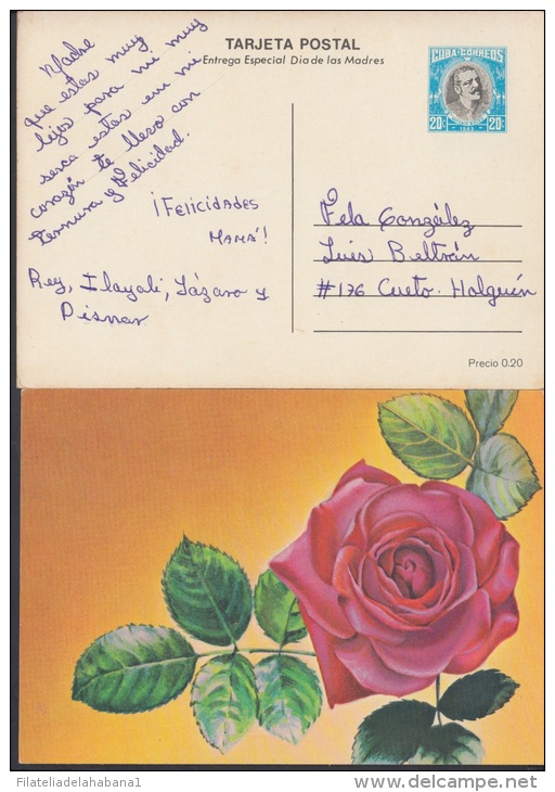 1983-EP-5 CUBA 1983. Ed.133a. MOTHER DAY SPECIAL DELIVERY. ENTERO POSTAL. POSTAL STATIONERY. ROSAS. ROSE. FLOWERS. FLORE - Lettres & Documents