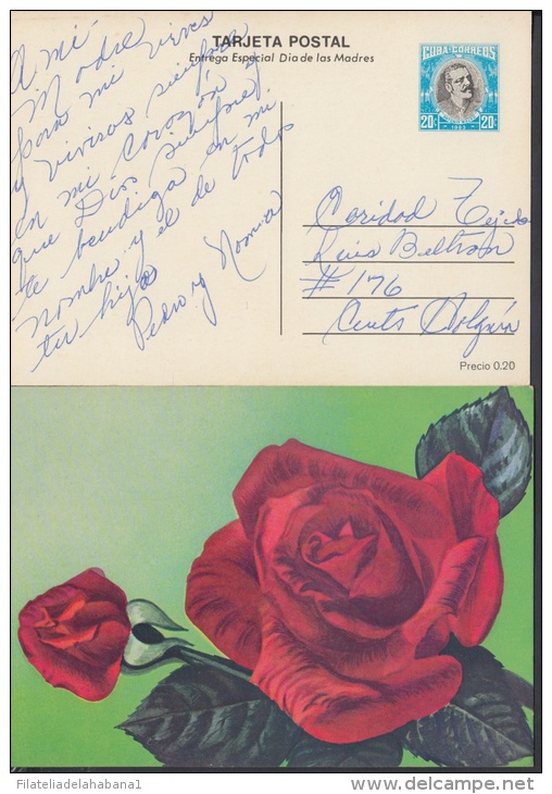 1983-EP-8 CUBA 1983. Ed.133d. MOTHER DAY SPECIAL DELIVERY. ENTERO POSTAL. POSTAL STATIONERY. ROSAS. ROSE. FLOWERS. FLORE - Covers & Documents
