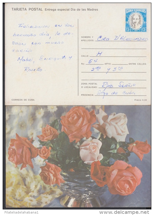 1987-EP-5 CUBA 1987. Ed.143. MOTHER DAY SPECIAL DELIVERY. POSTAL STATIONERY. FLORES. FLOWERS. USED. - Neufs