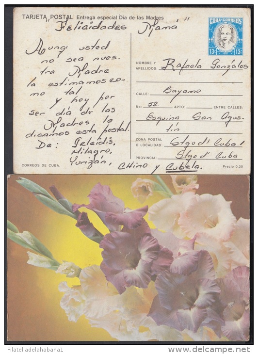 1987-EP-12 CUBA 1987. Ed.143. MOTHER DAY SPECIAL DELIVERY. POSTAL STATIONERY. FLORES. FLOWERS. USED. - Ongebruikt