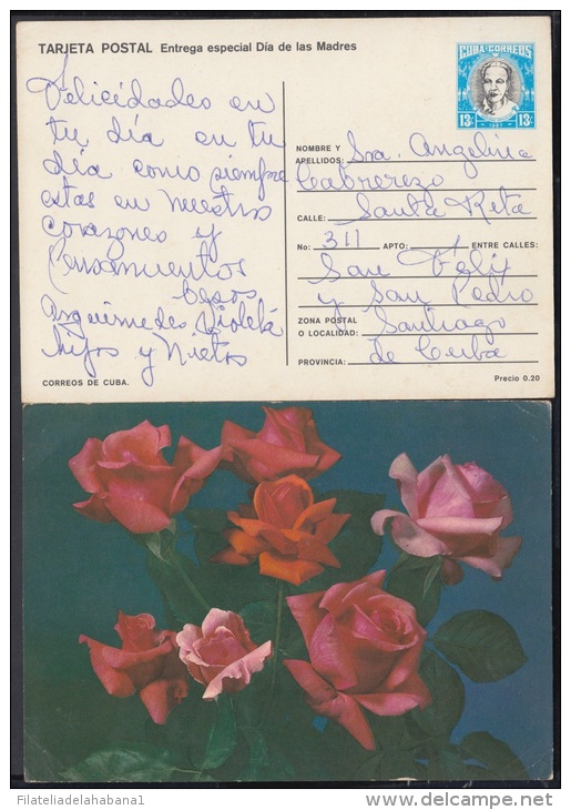 1987-EP-28 CUBA 1987. Ed.141d. MOTHER DAY SPECIAL DELIVERY. POSTAL STATIONERY. FLORES. FLOWERS. USED. - Neufs