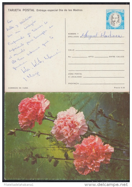 1987-EP-44 CUBA 1987. Ed.142b. MOTHER DAY SPECIAL DELIVERY. ENTERO POSTAL. POSTAL STATIONERY. FLOWERS. FLORES. USED. - Neufs