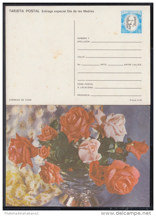 1987-EP-46 CUBA 1987. Ed.143. MOTHER DAY SPECIAL DELIVERY. ENTERO POSTAL. POSTAL STATIONERY. ROSAS. ROSES. FLOWERS. FLOR - Neufs