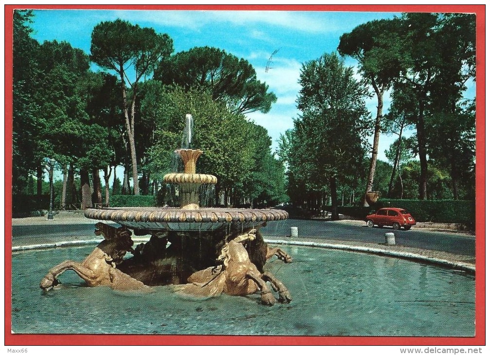 CARTOLINA VG ITALIA - ROMA - Villa Borghese - Fontana Dei Cavalli Marini - 10 X 15 - ANNULLO 1962 - Parcs & Jardins