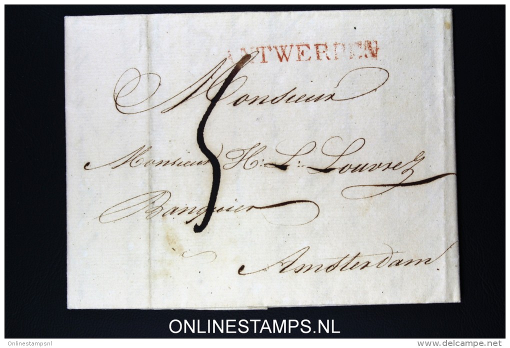 Belgium: Complete Letter From Antwerpen To Amsterdam  1822 - 1815-1830 (Période Hollandaise)