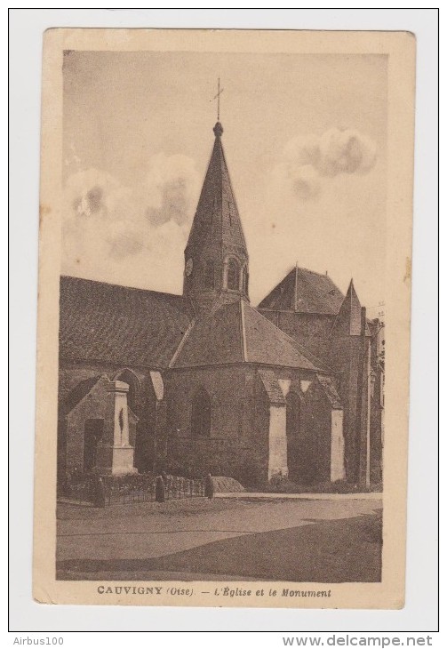 60 - CAUVIGNY - L'ÉGLISE ET LE MONUMENT - ÉDITION BLAINCOURT LES PRÉCY - NON CIRCULEE - 2 Scans - - Other & Unclassified