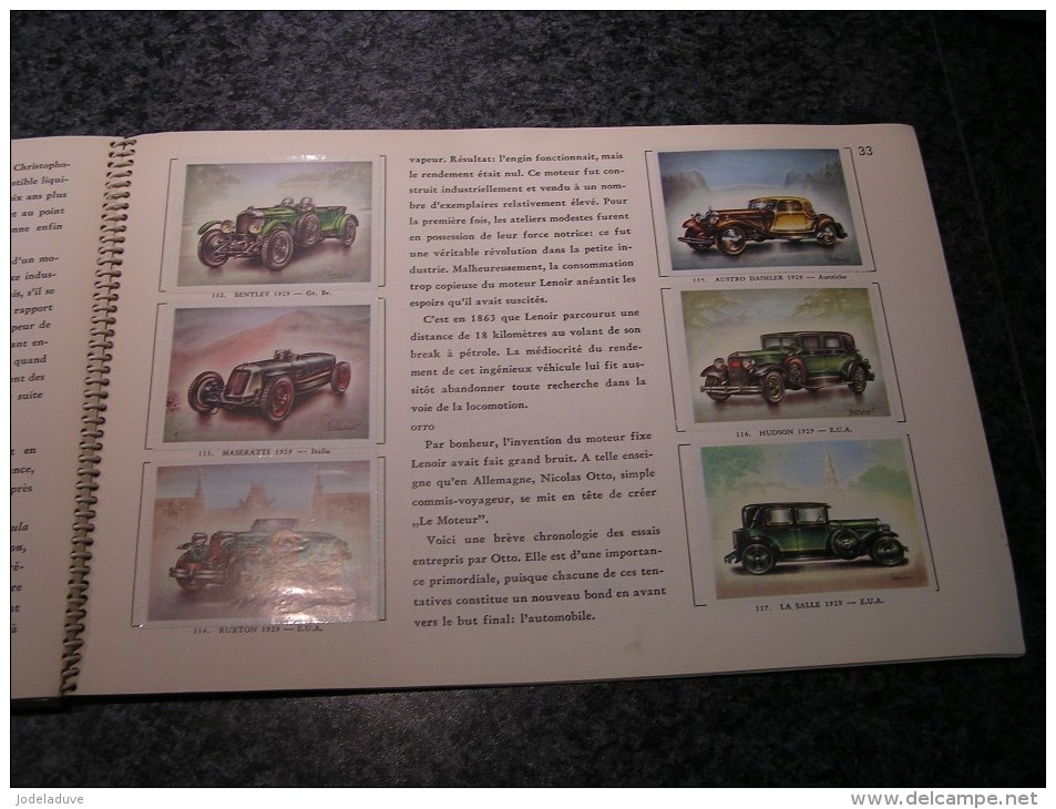 HISTOIRE DE L AUTOMOBILE Chromos Trading cards Vignette MINERVA Complet Autos Voiture  Collection Auto Peu Courant