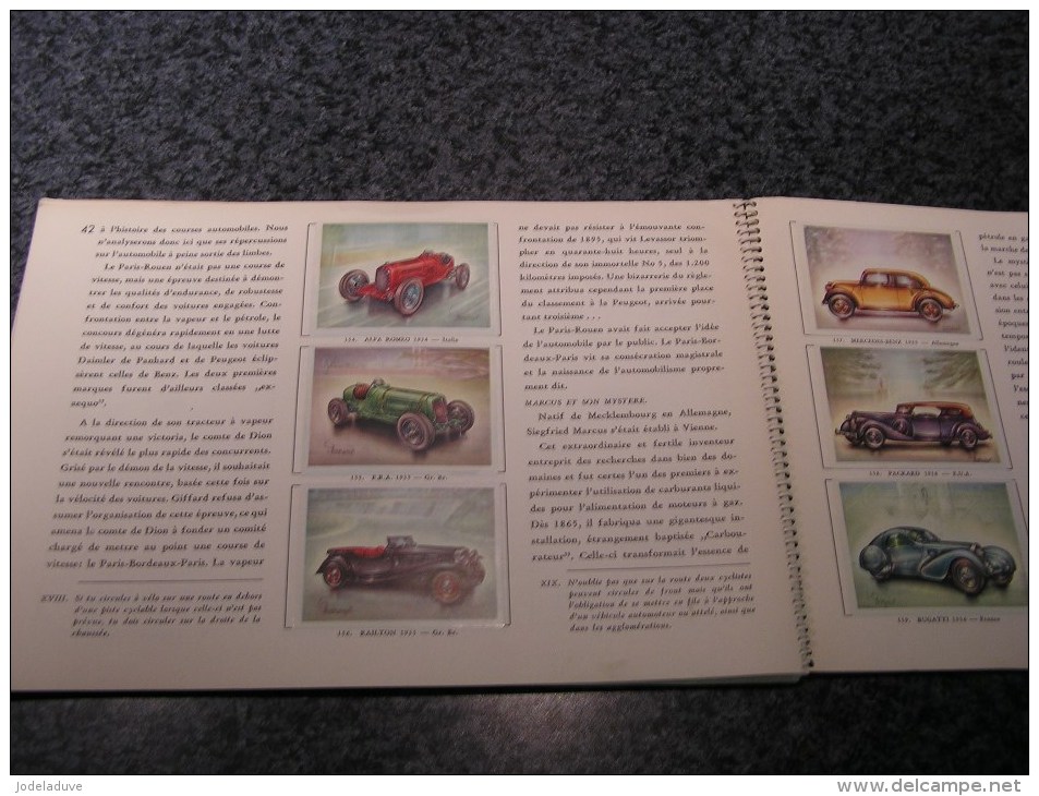 HISTOIRE DE L AUTOMOBILE Chromos Trading cards Vignette MINERVA Complet Autos Voiture  Collection Auto Peu Courant