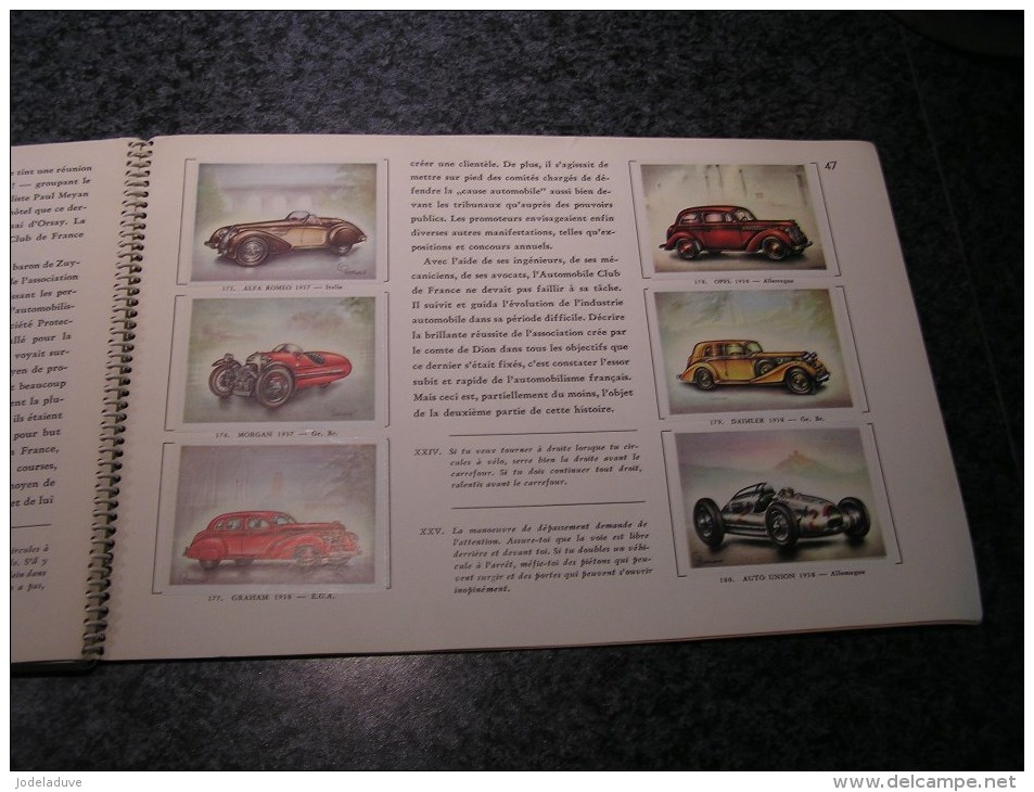 HISTOIRE DE L AUTOMOBILE Chromos Trading cards Vignette MINERVA Complet Autos Voiture  Collection Auto Peu Courant