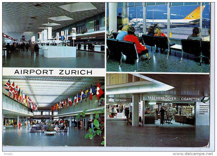 AK FLUGWESEN AERODROME FLUGHAFEN AIRPORT ZÜRICH KLOTEN  ALTE POSTKARTE - Aerodrome