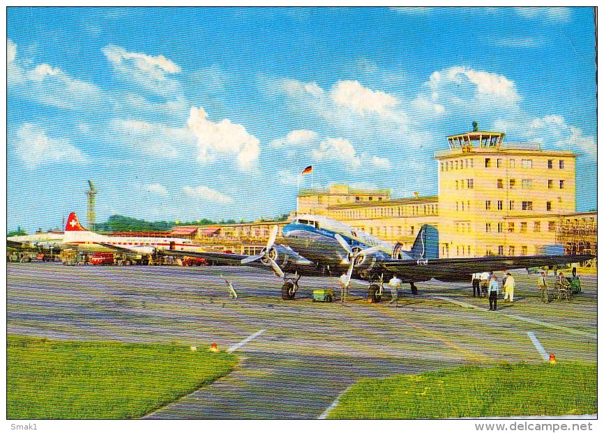 AK FLUGWESEN AERODROME FLUGHAFEN AIRPORT DÜSSELDORF FLUGZEUG ALTE POSTKARTE - Aerodrome