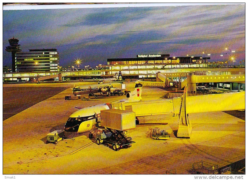 AK FLUGWESEN AERODROME FLUGHAFEN AIRPORT AMSTERDAM SCHIPHOL F FLUGZEUG ALTE POSTKARTE 1971 - Aerodromes